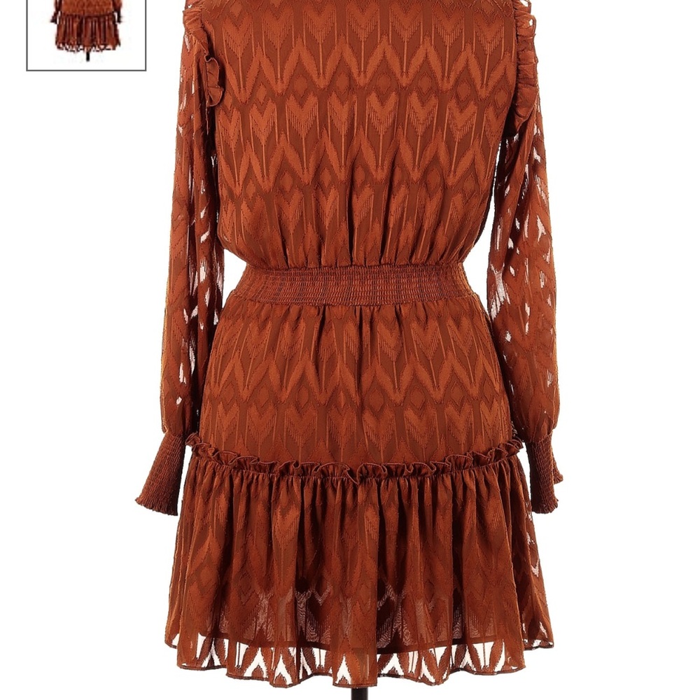 Rust Ruffle Dress - Picture 2 of 4
